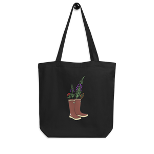 Eco Tote Bag with Xtratufs and wildflower design