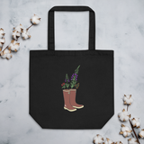 Eco Tote Bag with Xtratufs and wildflower design