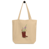 Eco Tote Bag with Xtratufs and wildflower design