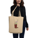 Eco Tote Bag with Xtratufs and wildflower design