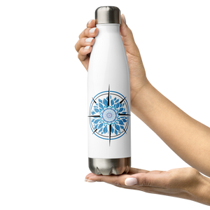 Blue Compass Stainless Steel Waterbottle - travel the world - hot and cold beverages - 17oz7oz