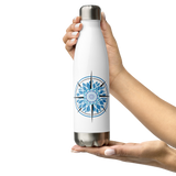 Blue Compass Stainless Steel Waterbottle - travel the world - hot and cold beverages - 17oz7oz