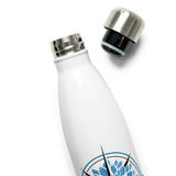 Blue Compass Stainless Steel Waterbottle - travel the world - hot and cold beverages - 17oz7oz