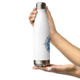 Blue Compass Stainless Steel Waterbottle - travel the world - hot and cold beverages - 17oz7oz