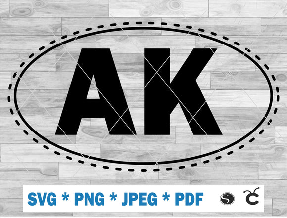 Oval Alaska Logo - SVG Cutting File - Digital Download