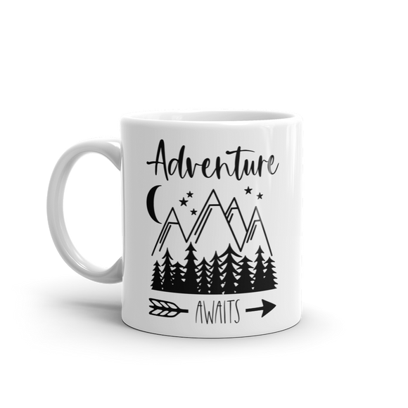 Adventure awaits coffee mug - available in 2 sizes