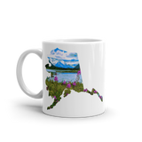 Alaska coffee mug, with fireweed and mountain design - available in 2 sizes