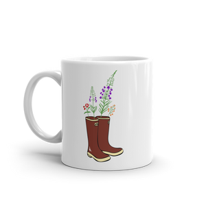 Xtratuff with wildflowers ceramic coffee mug - available in two sizes