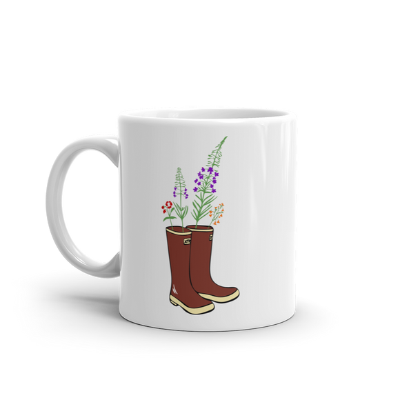 Xtratuff with wildflowers ceramic coffee mug - available in two sizes