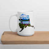 Alaska coffee mug, with fireweed and mountain design - available in 2 sizes